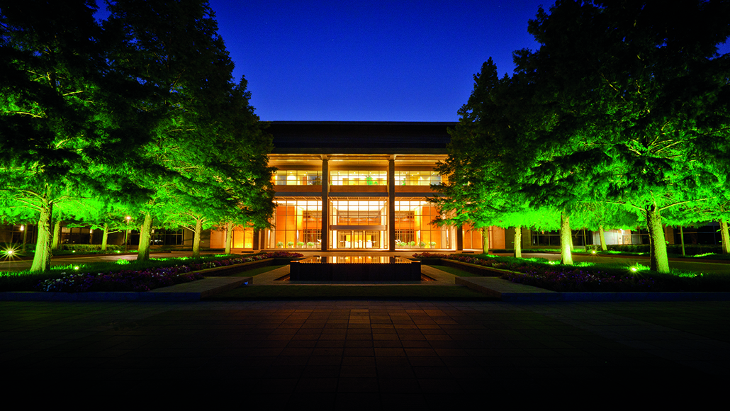 CorporatEexxoil corporate building at night